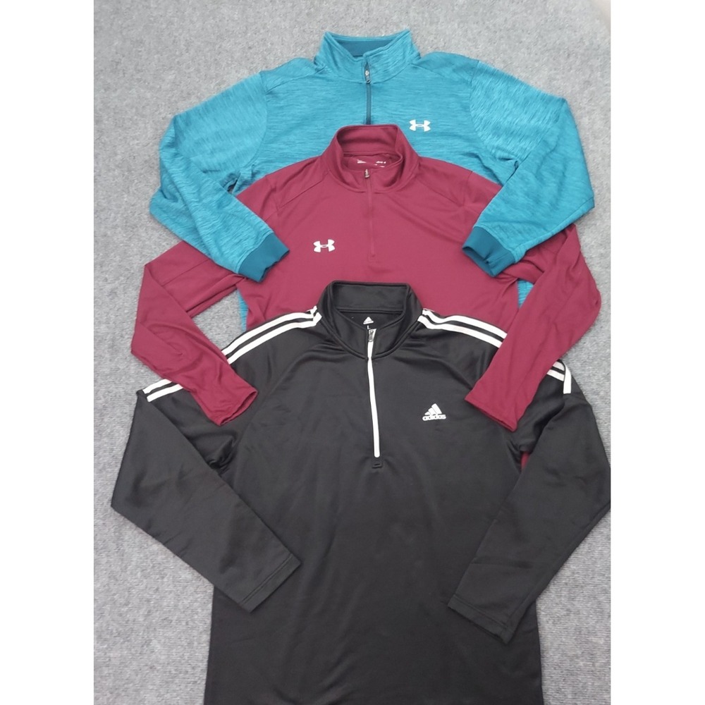 Lot 3 UNDER ARMOUR ADIDAS Pullover Mens Large 1/4 Zip Performance Golf Outdoor